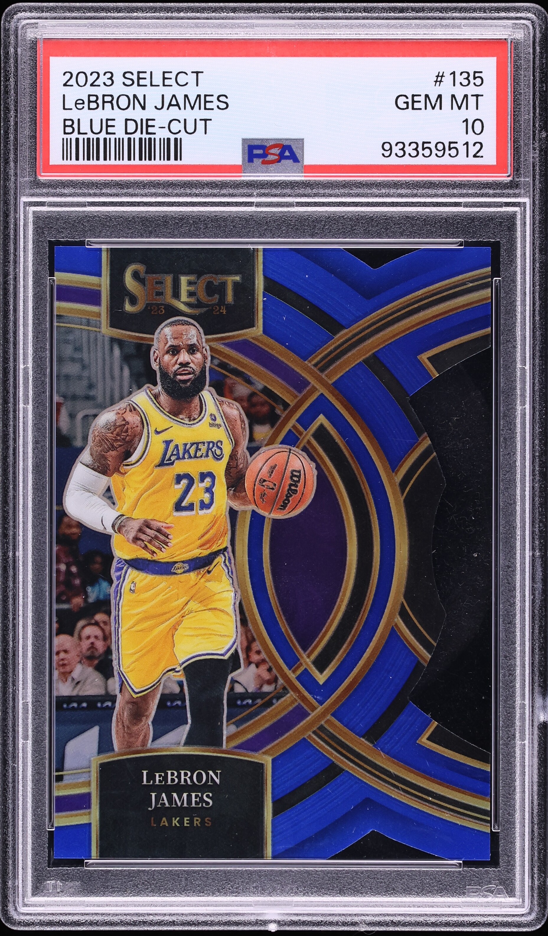 2023 Select Premier Blue Die-Cut LeBron James /249 #135 PSA 10 GEM