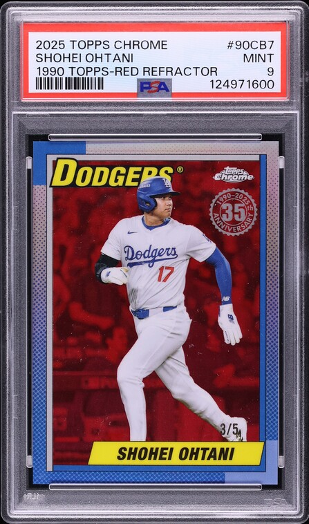 2025 Topps Chrome '90 Topps Red Refractor Shohei Ohtani /5 #90CB7