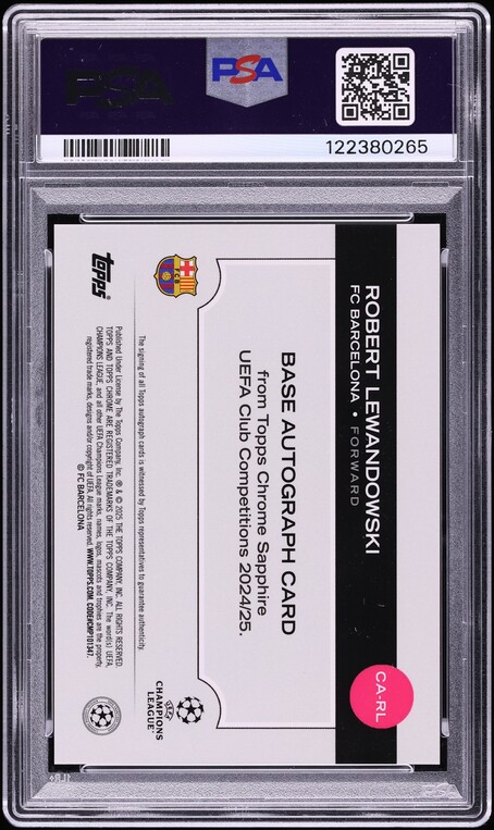 2024 Topps Chrome Sapphire UEFA CC Yellow Robert Lewandowski AUTO