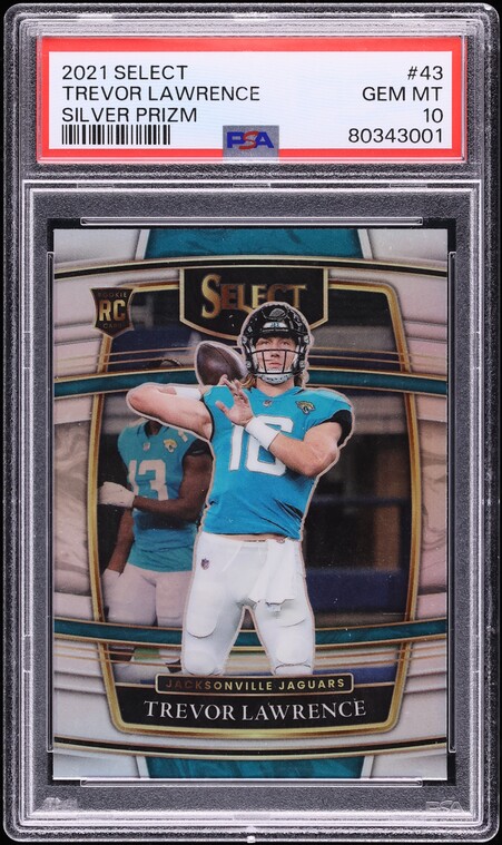 2021 Select Concourse Silver Prizm Trevor Lawrence ROOKIE #43 PSA 10 GEM MINT
