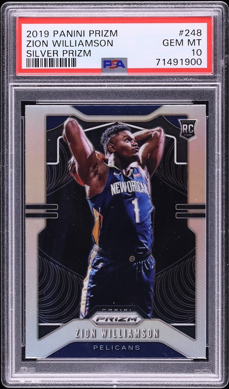 2019 Panini Prizm Silver Zion Williamson ROOKIE #248 PSA 10 GEM MINT