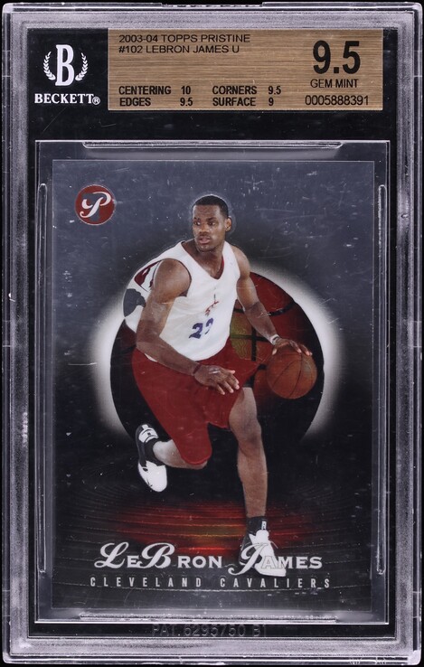 2003 Topps Pristine LeBron James ROOKIE /999 #102 BGS 9.5 GEM MINT