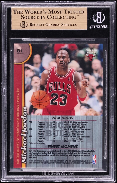 1998 Finest Refractor Michael Jordan #81 BGS 9.5 GEM MINT