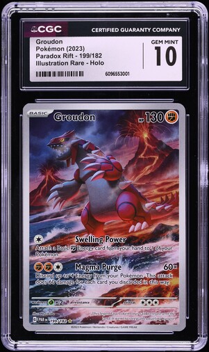 2023 Pokemon Scarlet & Violet Paradox Rift IR Groudon #199 CGC 10 GEM MINT