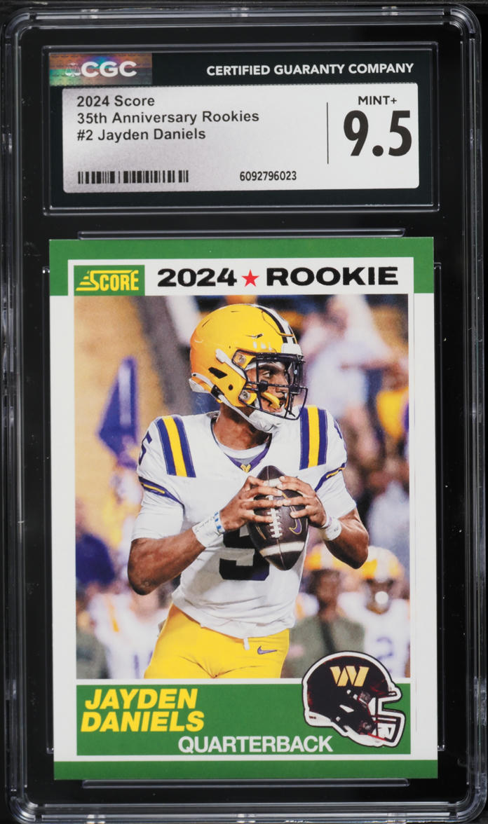 2024 Score 35th Anniversary Jayden Daniels ROOKIE #2 CGC 9.5 MINT+
