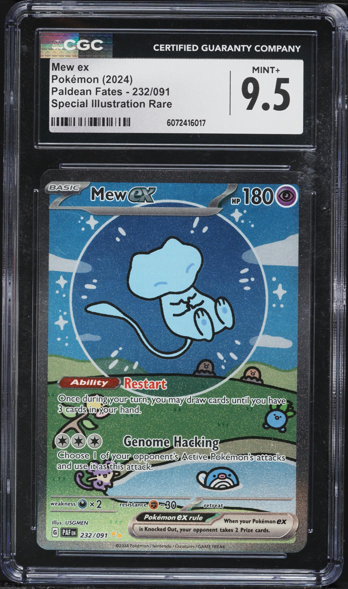 2024 Pokemon Scarlet & Violet Paldean Fates SIR Mew ex #232 CGC 9.5 MINT+