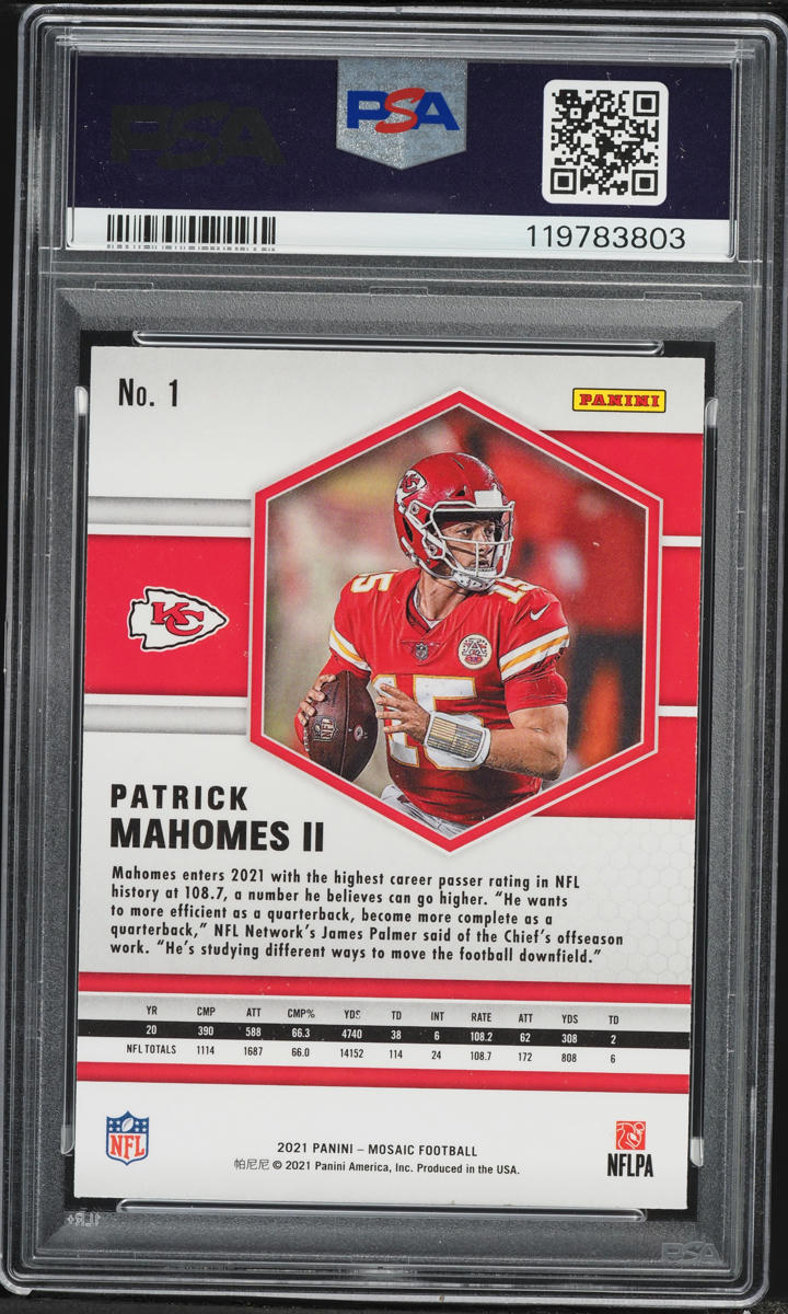 2021 Panini Mosaic Green Patrick Mahomes II #1 PSA 10 GEM MINT