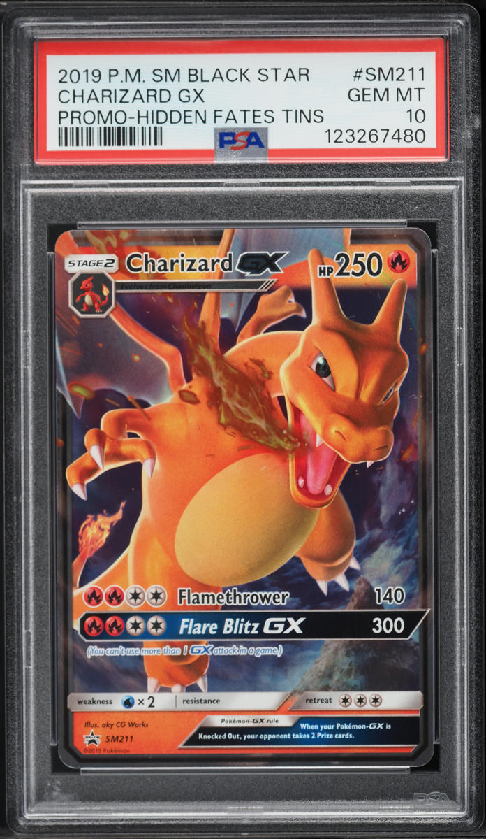 2019 Pokemon Sun & Moon Promo Hidden Fates Charizard GX #SM211 PSA 10 GEM MINT