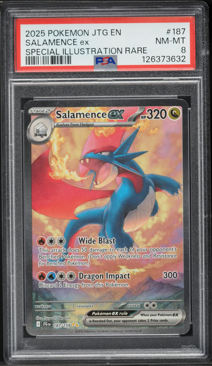 2025 Pokemon Scarlet & Violet Journey Together SIR Salamence ex #187 PSA 8 NM-MT