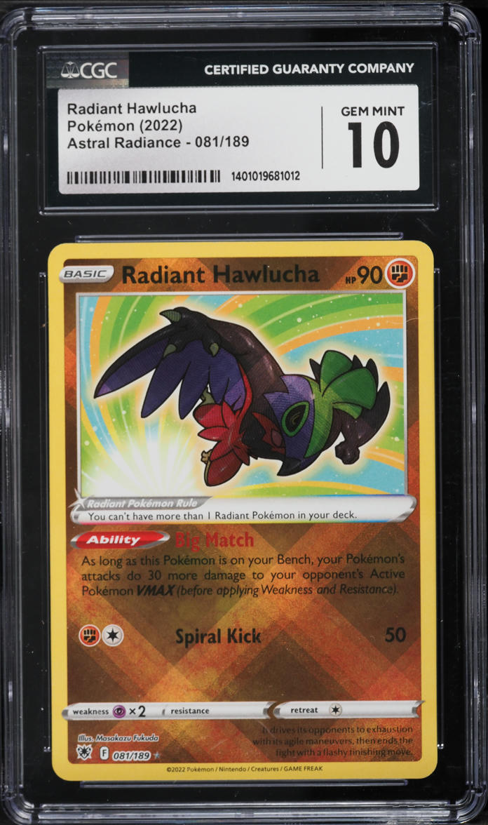 2022 Pokemon Sword & Shield Astral Radiance Radiant Hawlucha #81 CGC 10 GEM  MINT on Fanatics Collect