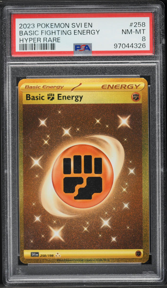 2023 Pokemon Scarlet & Violet Hyper Rare Basic Fighting Energy #258 PSA 8 NM-MT