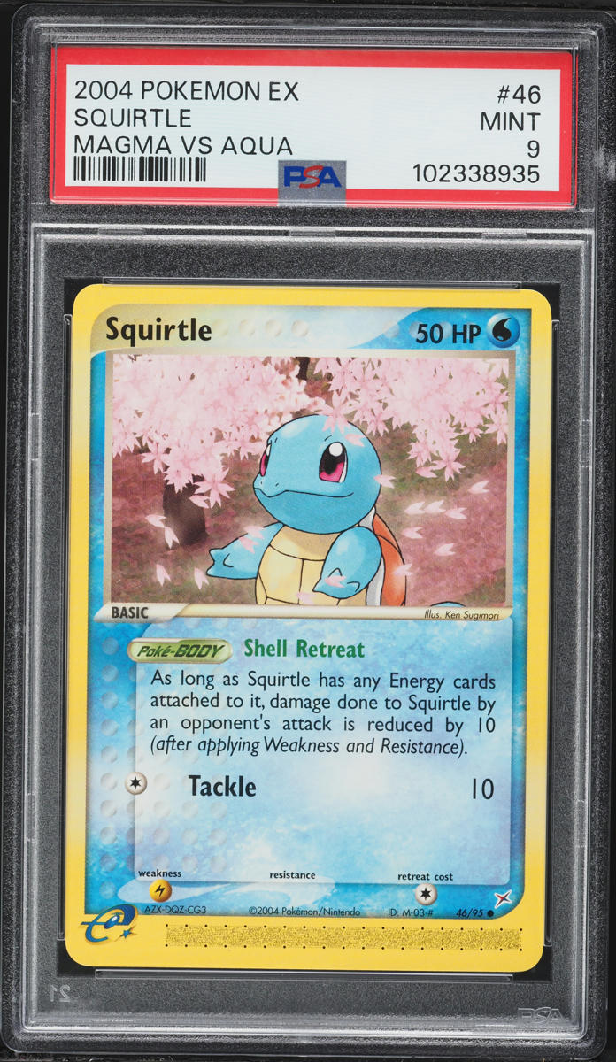 2004 Pokemon EX Team Magma Vs Team Aqua Squirtle #46 PSA 9 MINT