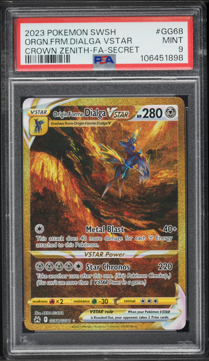 2023 Pokemon Sword & Shield Crown Zenith Full Art Origin Forme Dialga VSTAR #GG68 PSA 9 MINT