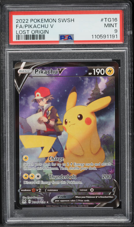2022 Pokemon Sword & Shield Lost Origin CHR Pikachu V #TG16 PSA 10