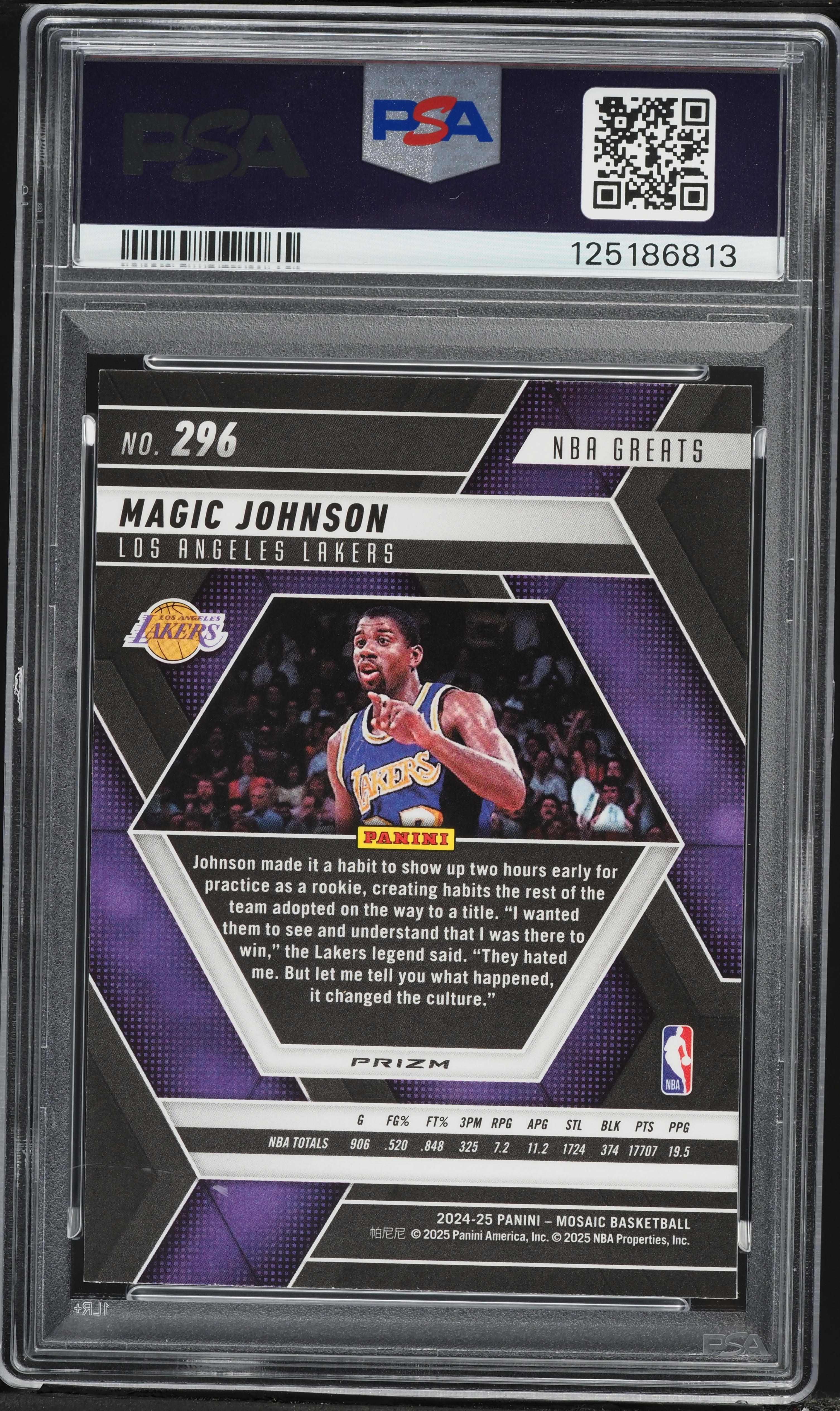 2024 Panini Mosaic Genesis Magic Johnson #296 PSA 9 MINT on