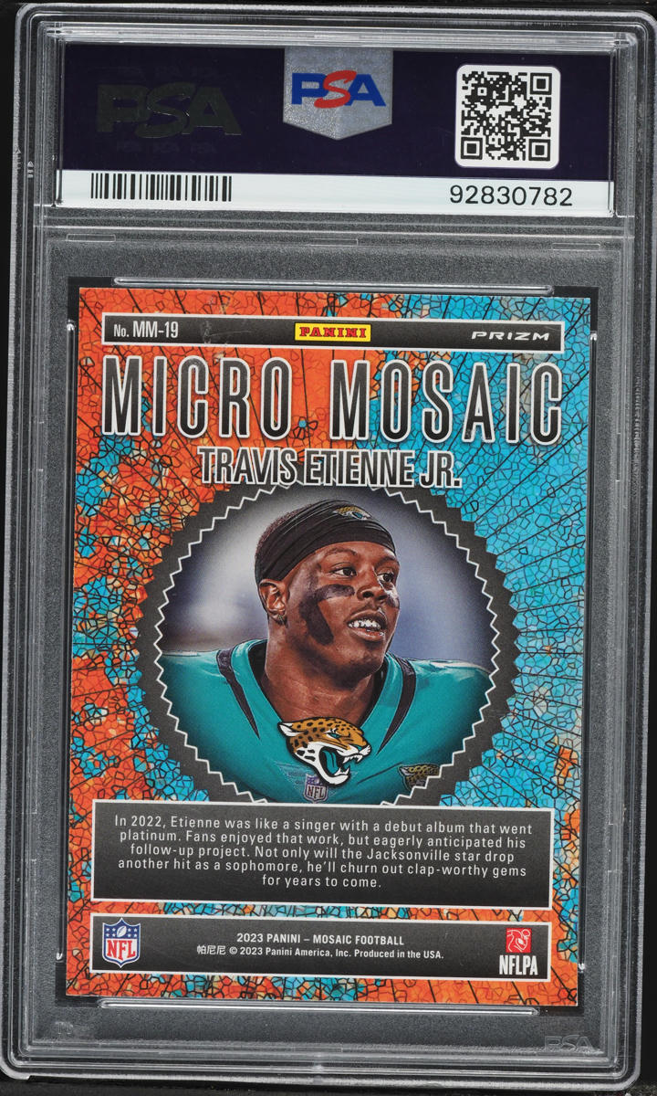 2023 Panini Mosaic Micro Travis Etienne Jr #MM-19 PSA 9 MINT