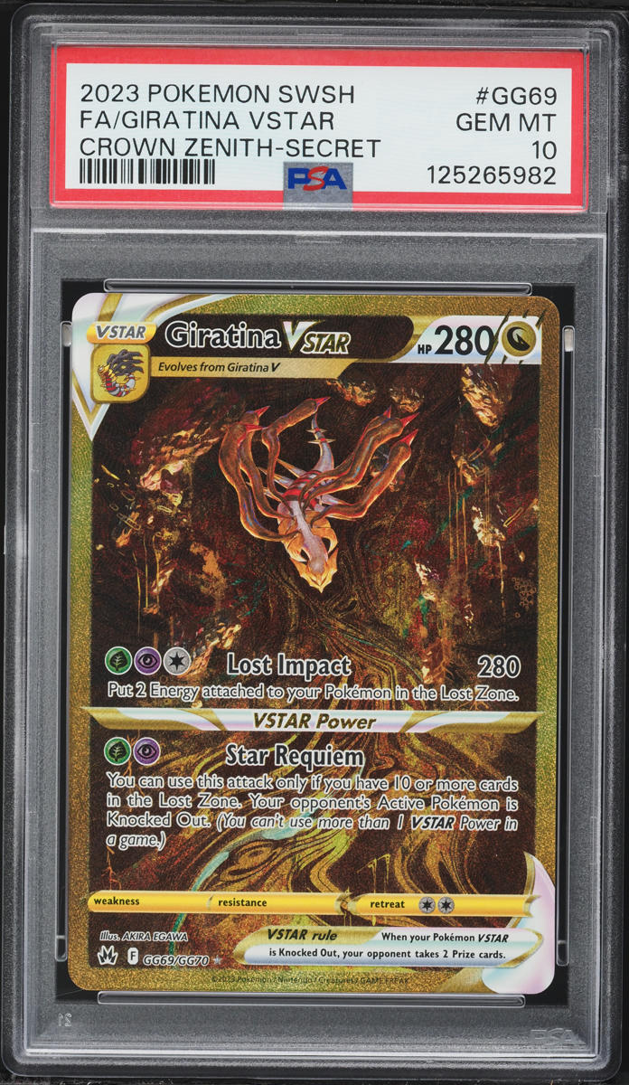 2023 Pokemon Sword & Shield Crown Zenith Gold Rare Giratina VSTAR #GG69 PSA 10 GEM MINT