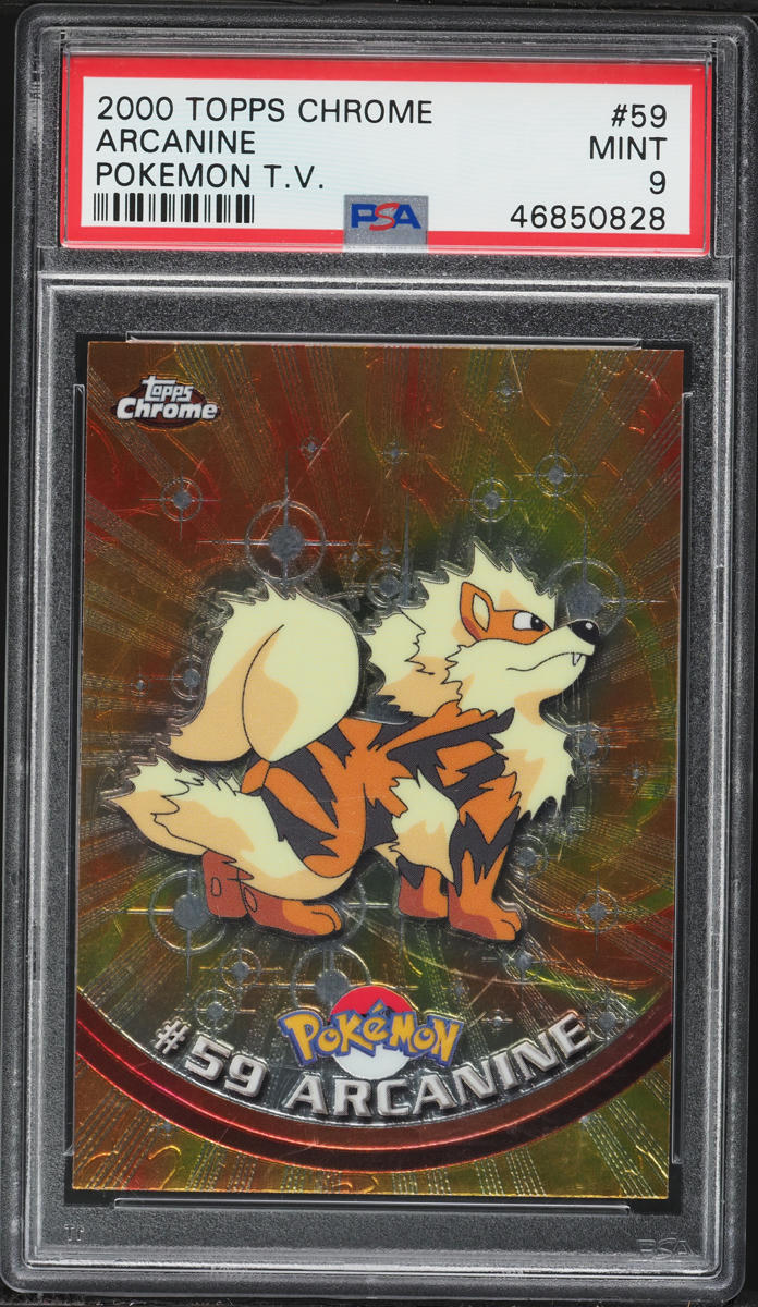 2000 Topps Chrome Pokemon Series 1 Arcanine #59 PSA 9 MINT on