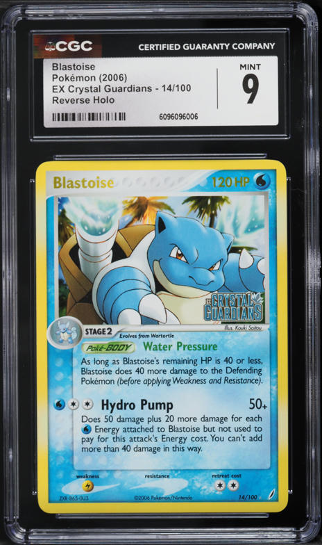 2006 Pokemon EX Crystal Guardians Reverse Holo Blastoise #14 CGC 9 MINT