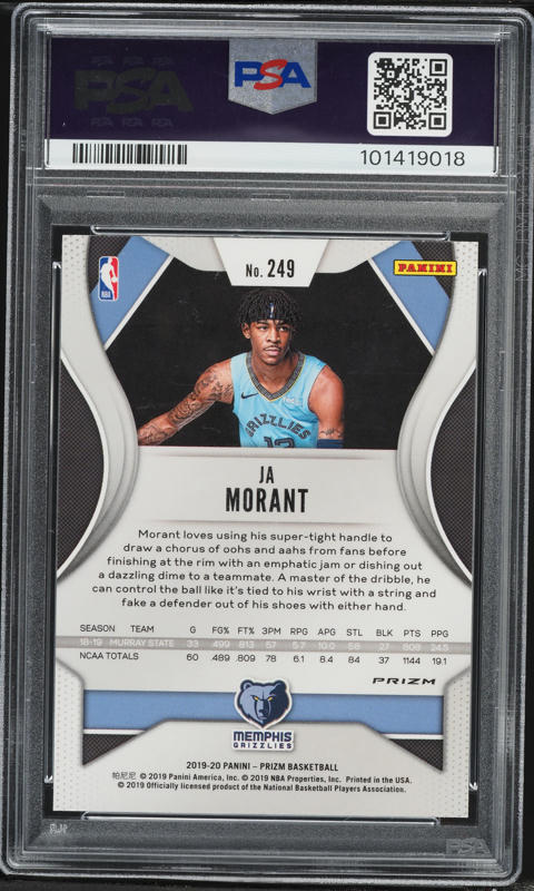 2019 Panini Prizm Choice Blue Green Yellow Ja Morant ROOKIE #249