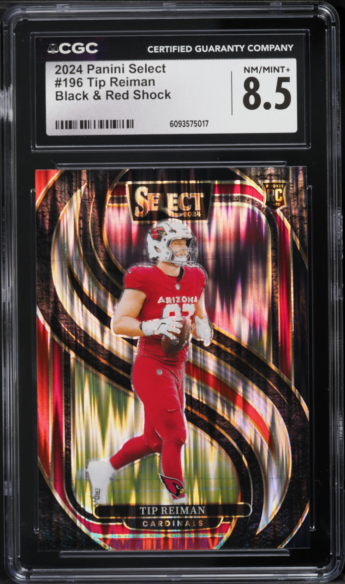 2024 Select Premier Level Black & Red Shock Prizm Tip Reiman ROOKIE #196 CGC 8.5 NM-MT+