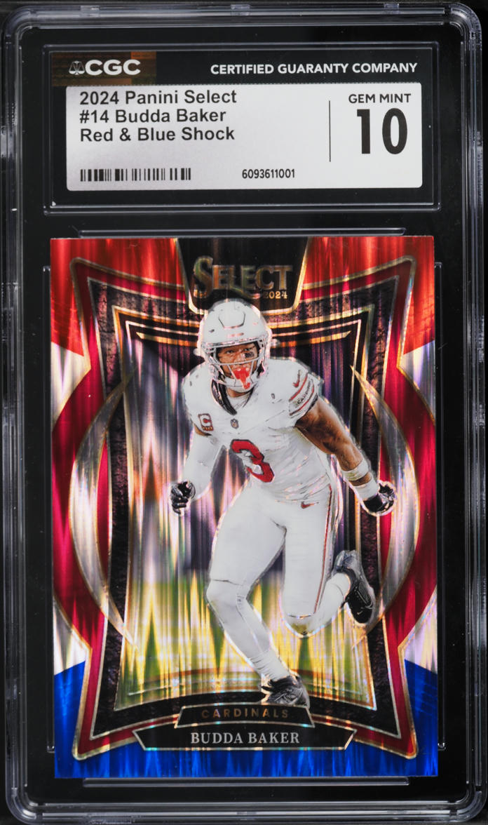 2024 Select Concourse Red & Blue Shock Prizm Budda Baker #14 CGC 10 GEM MINT