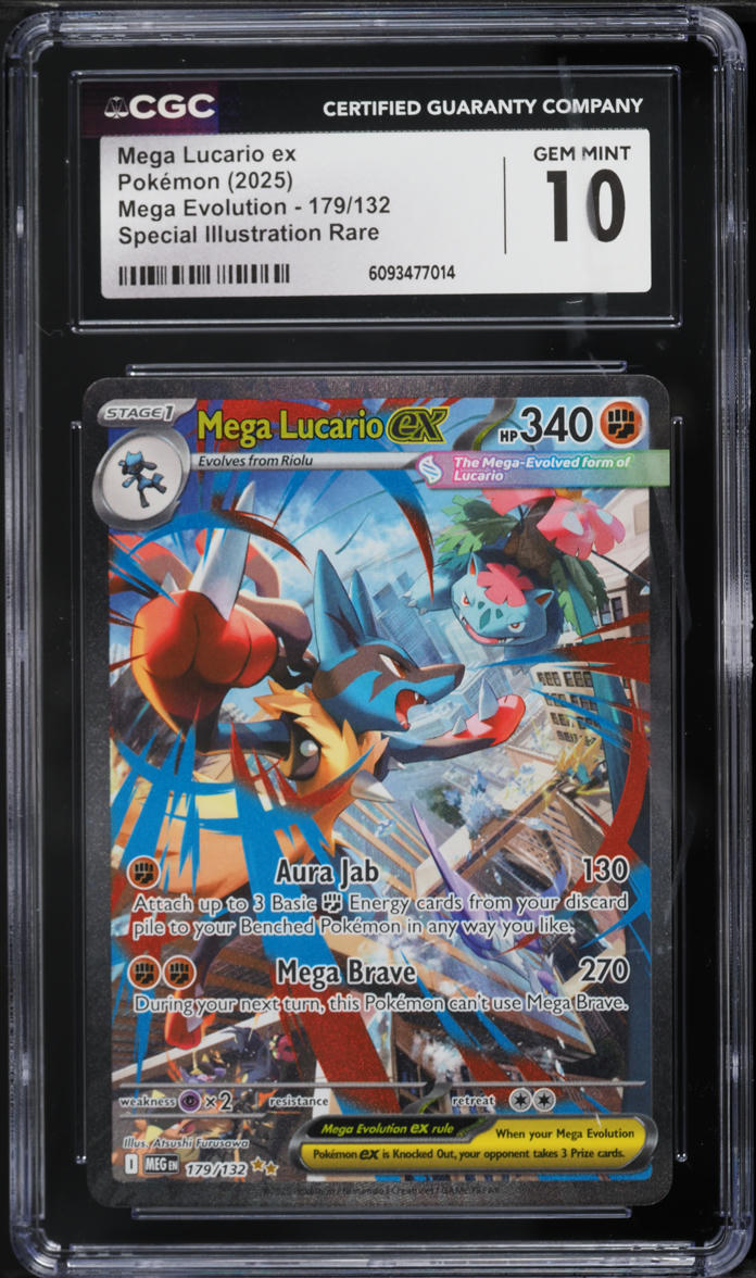 2025 Pokemon Mega Evolution SIR Mega Lucario ex #179 CGC 10 GEM