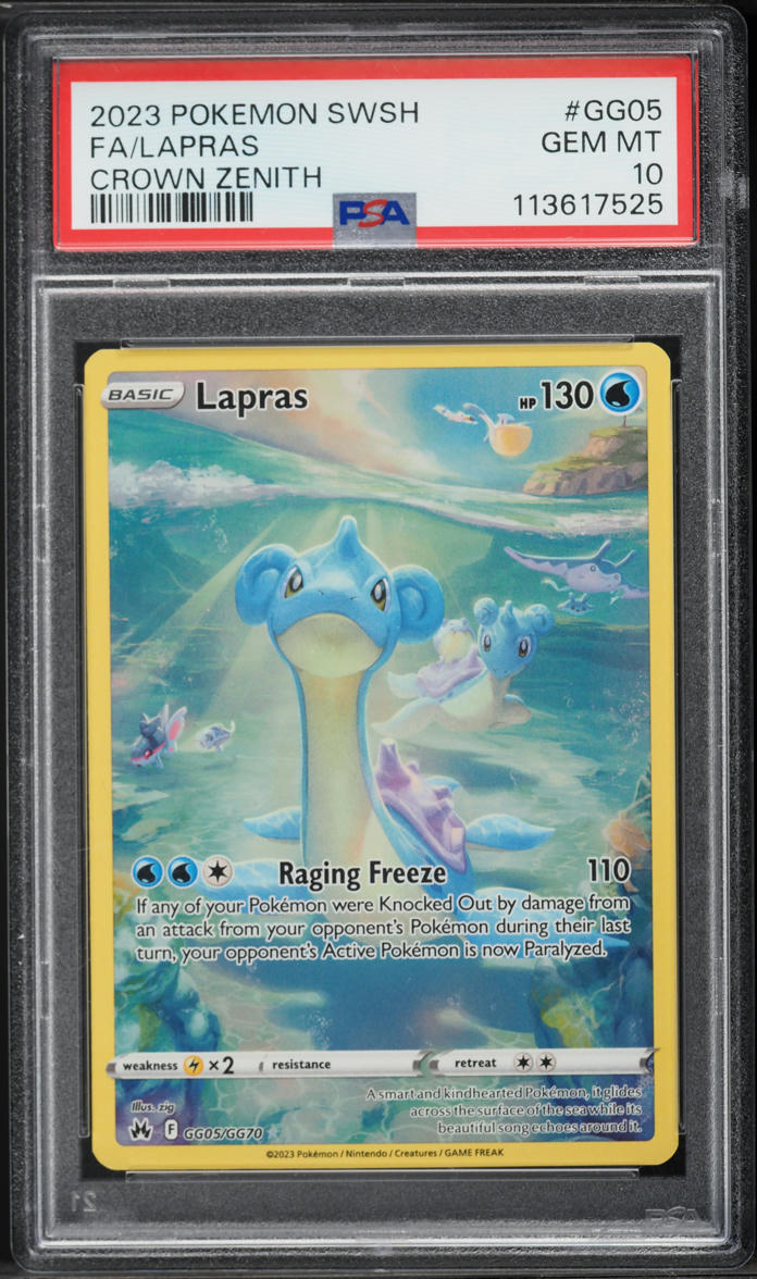 2023 Pokemon Sword & Shield Crown Zenith Full Art Lapras #GG05 PSA 10 GEM MINT