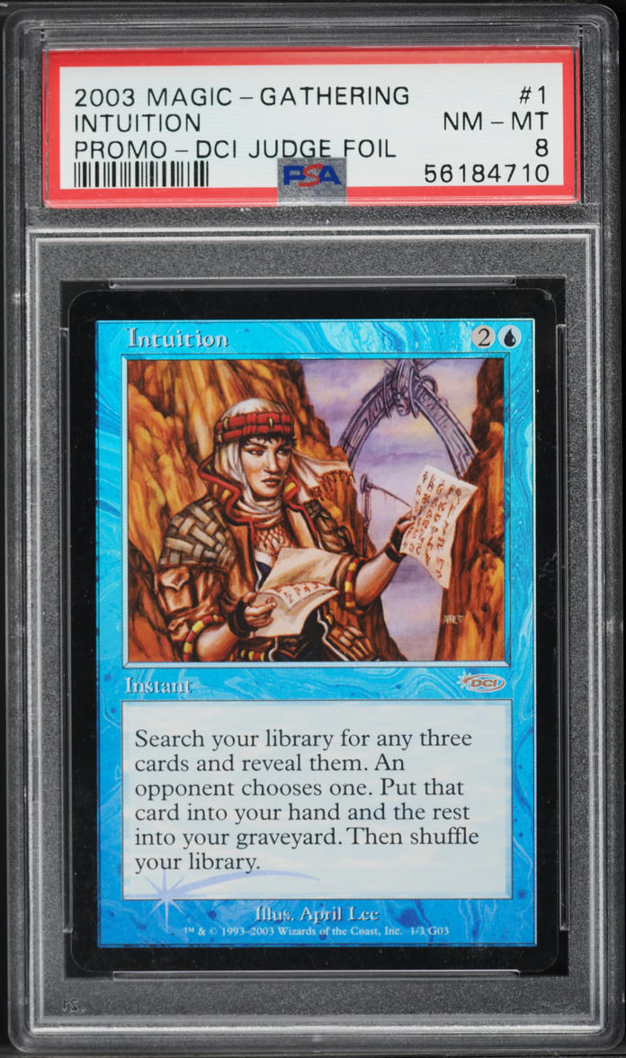 2003 Magic The Gathering MTG DCI Judge Foil Intuition #1 PSA 8 NM-MT on Fanatics Collect 2003 Magic The Gathering MTG DCI Judge Foil Intuition #1 PSA 8 NM-MT on Fanatics Collect