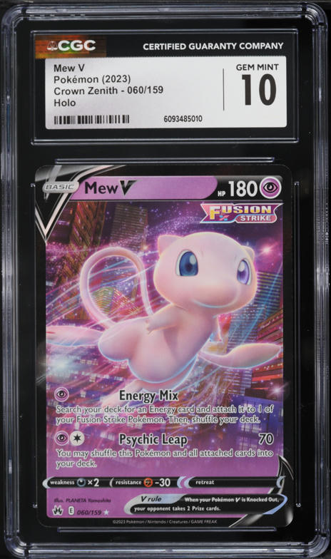 2023 Pokemon Sword & Shield Crown Zenith Full Art Mew V #60 CGC 10 GEM MINT