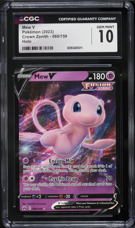 2023 Pokemon Sword & Shield Crown Zenith Full Art Mew V #60 CGC 10 GEM MINT