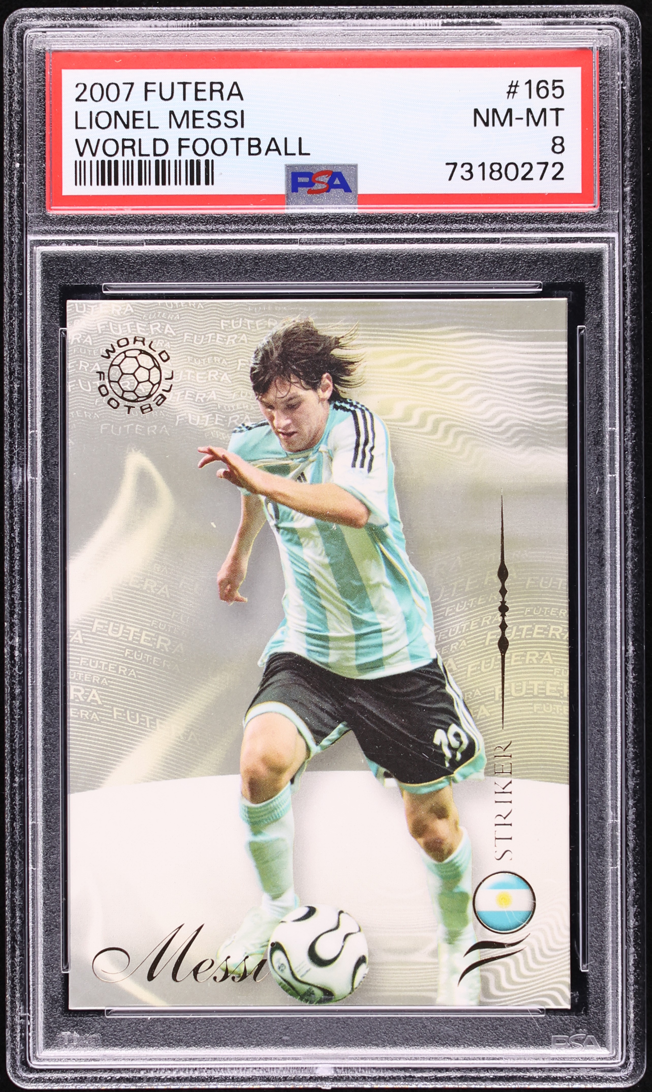 2007 Futera World Football Lionel Messi #165 PSA 8 NM-MT on