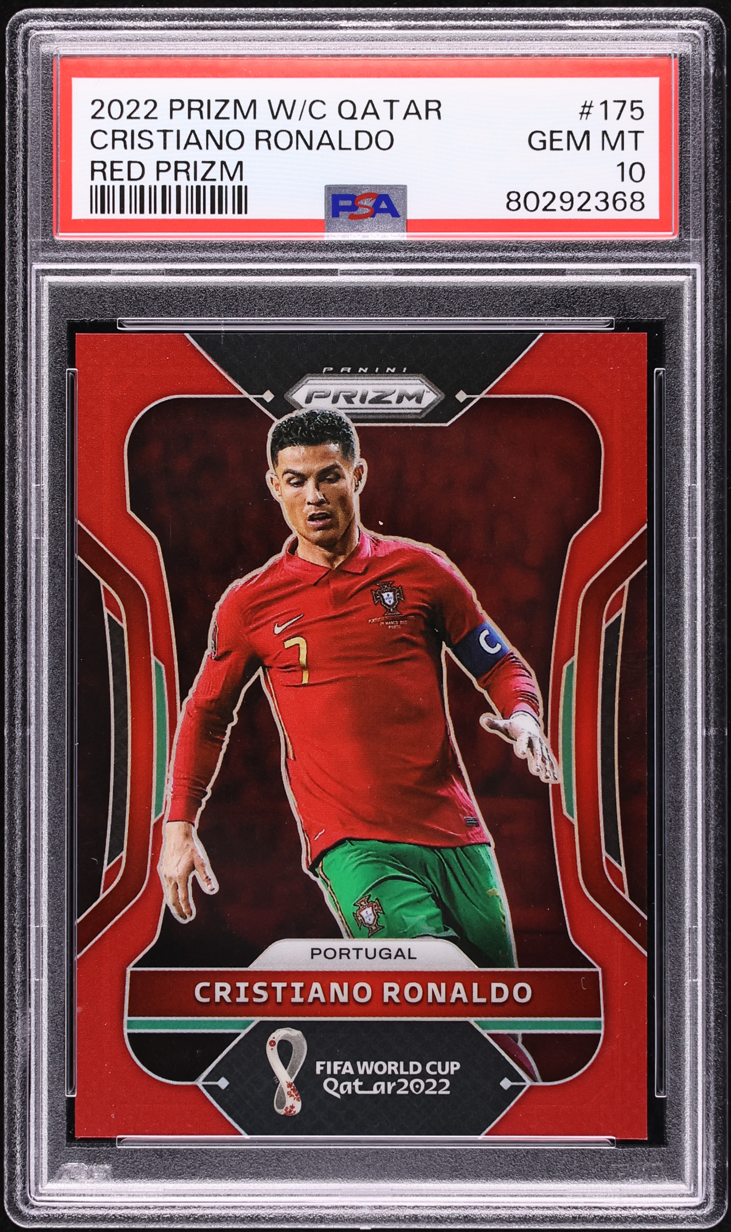 2022 Panini Prizm World Cup Qatar Red Cristiano Ronaldo /399 #175
