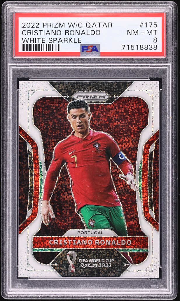 2022 Panini Prizm World Cup Qatar White Sparkle Cristiano Ronaldo