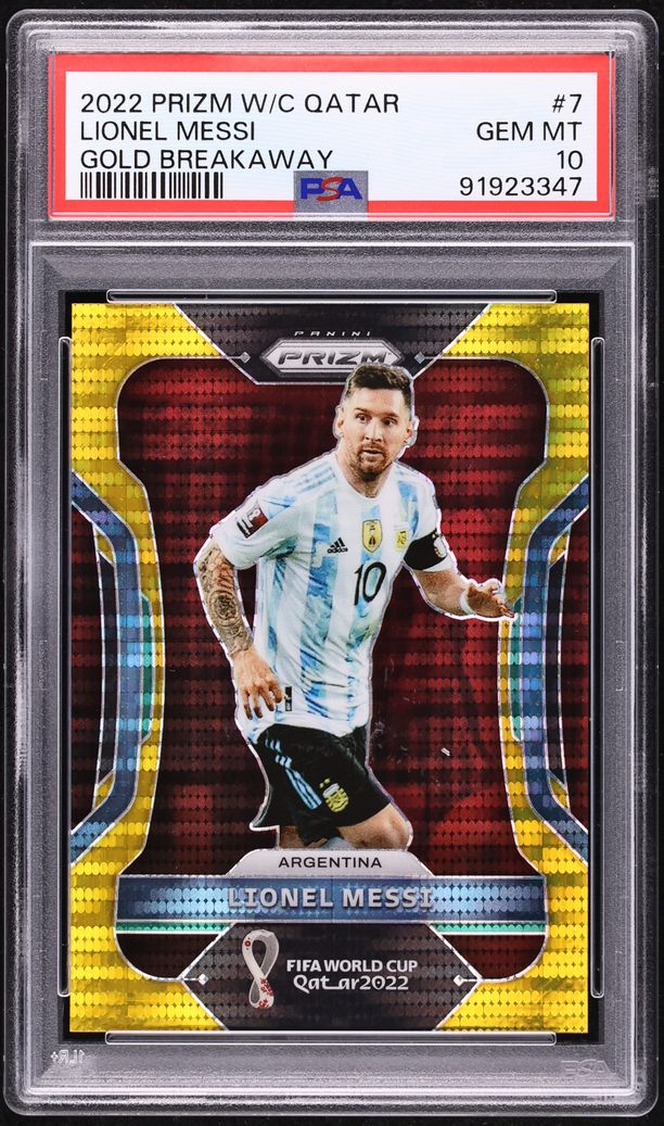 2022 Panini Prizm World Cup Qatar Gold Breakaway Lionel Messi /10