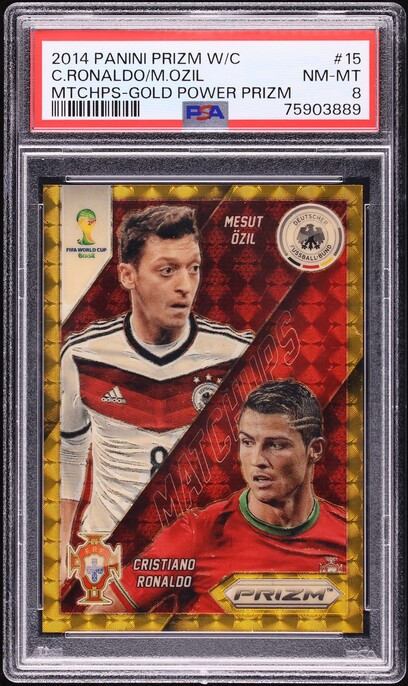 2014 Panini Prizm Matchups Red Blue Wave Cristiano Ronaldo Mesut