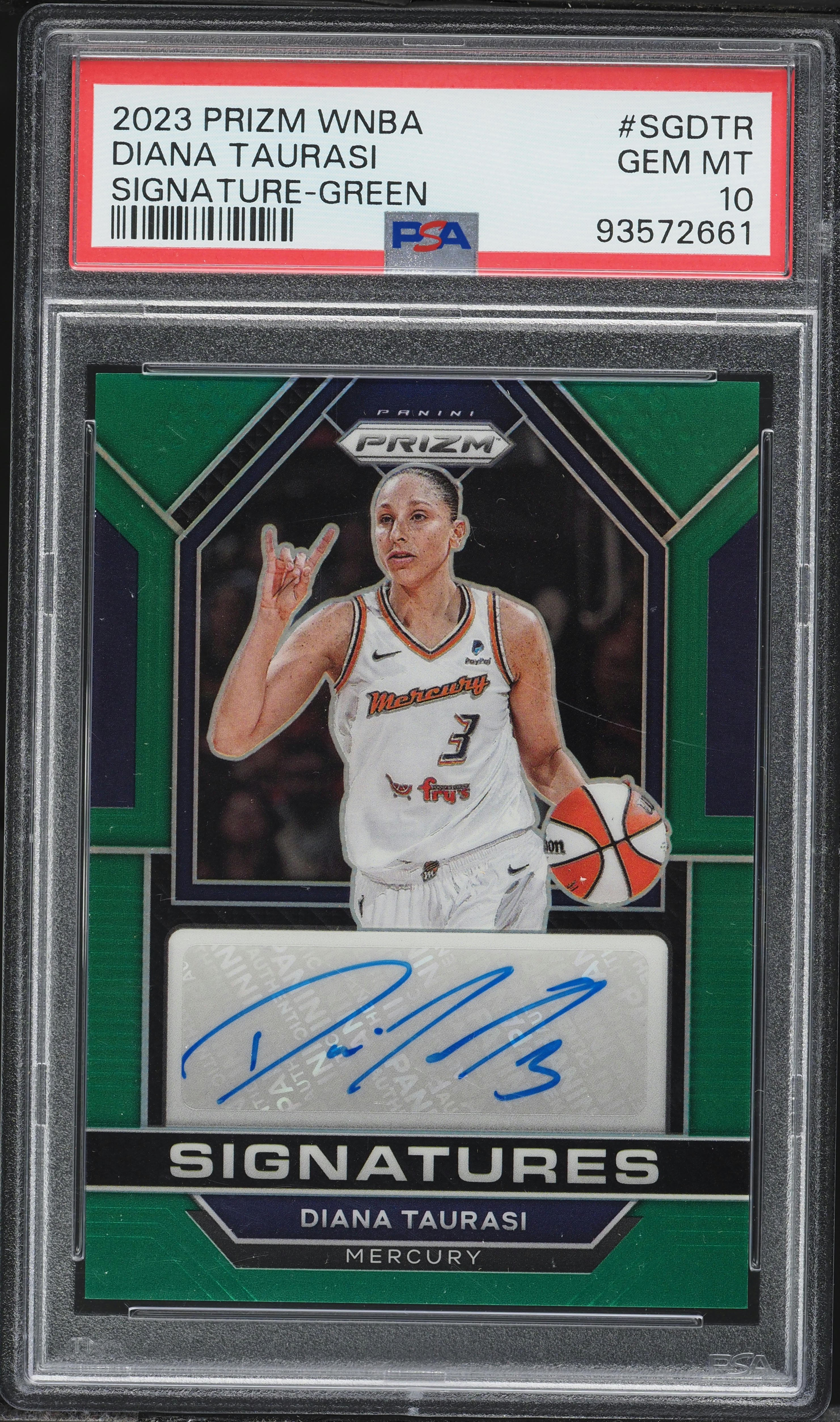 2023 Panini Prizm WNBA Signatures Green Diana Taurasi AUTO #SG-DTR