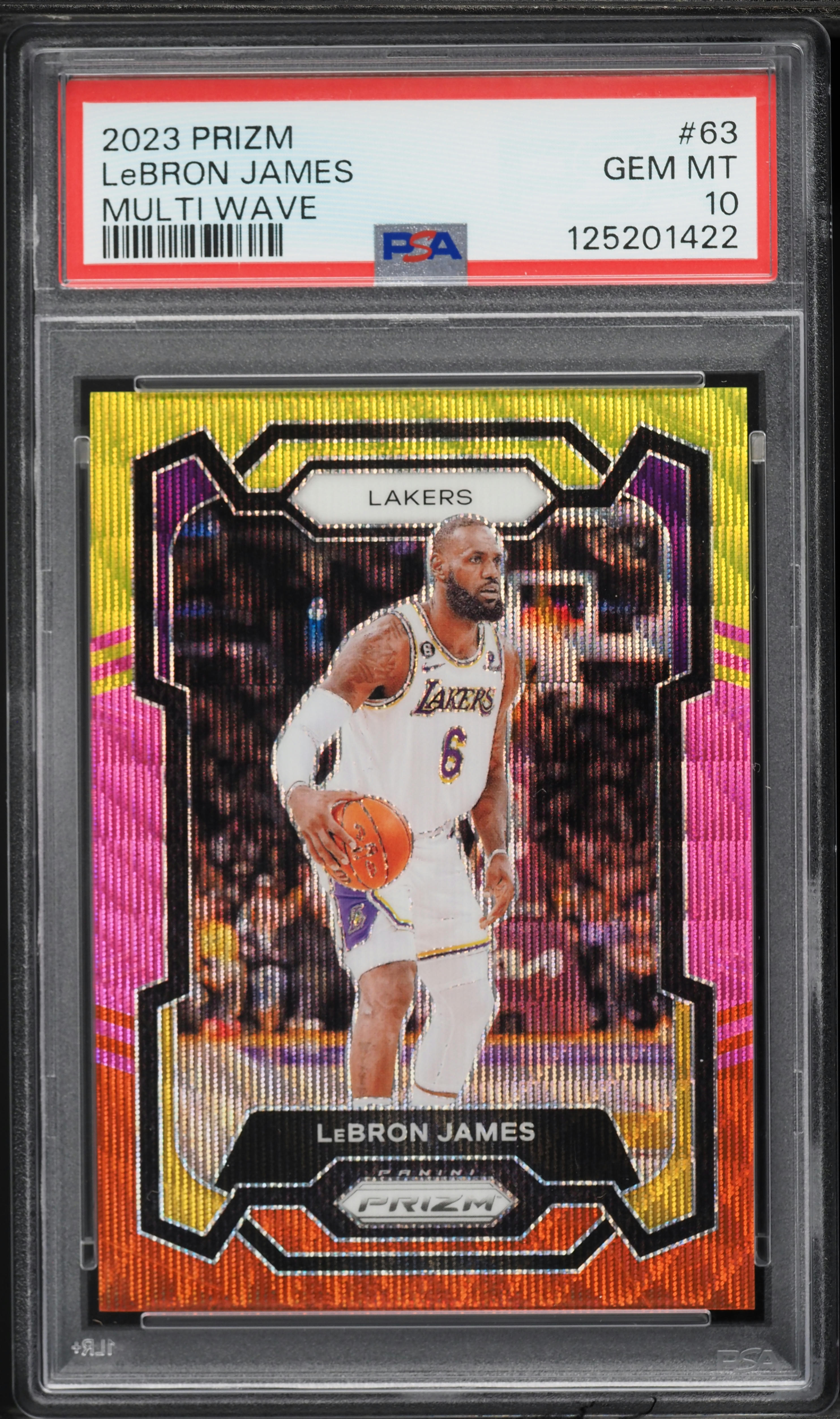 2023 Panini Prizm Multi Wave LeBron James /88 #63 PSA 10 GEM MINT
