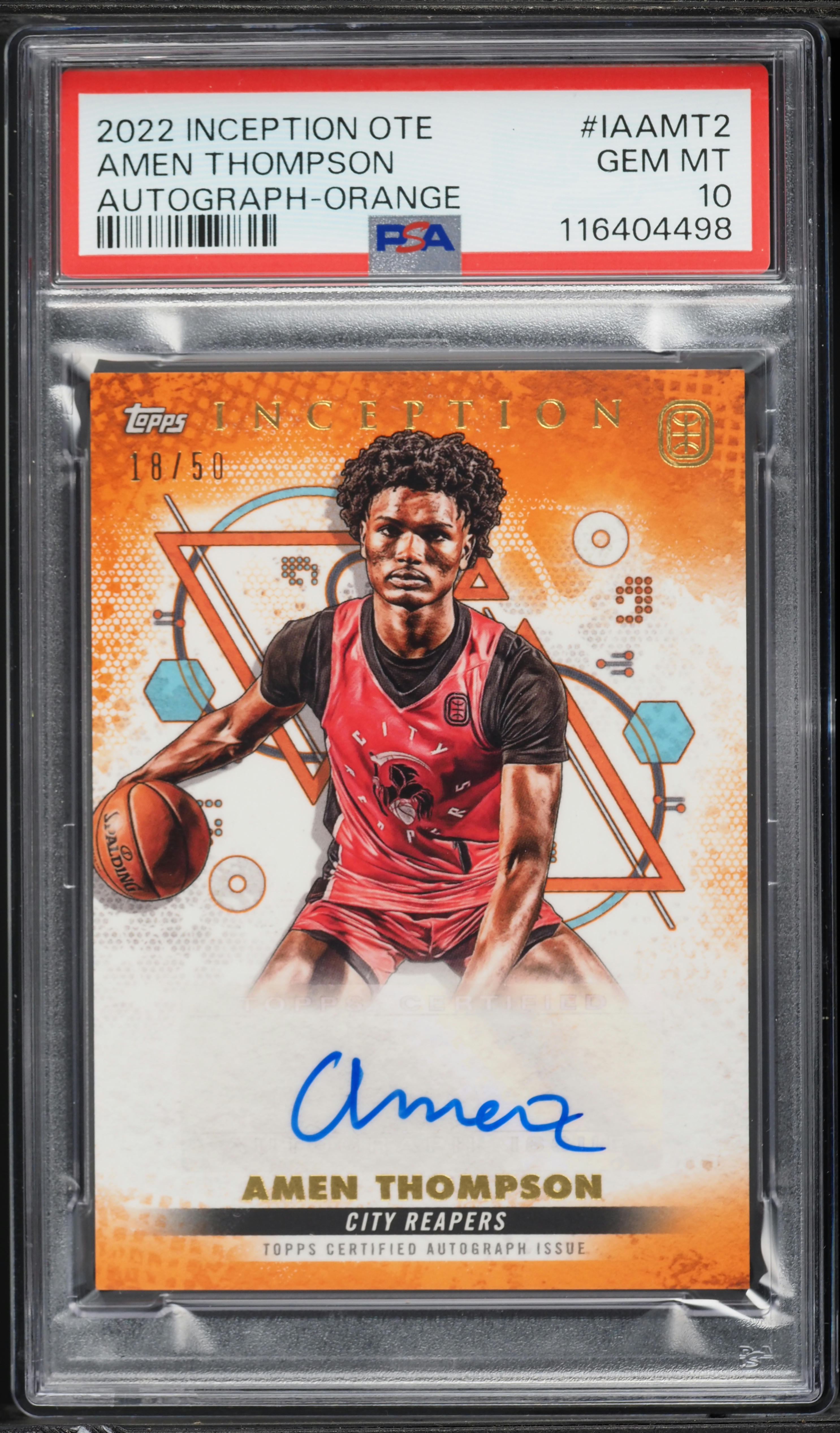 2022 Topps Inception Overtime Elite Orange Amen Thompson ROOKIE 