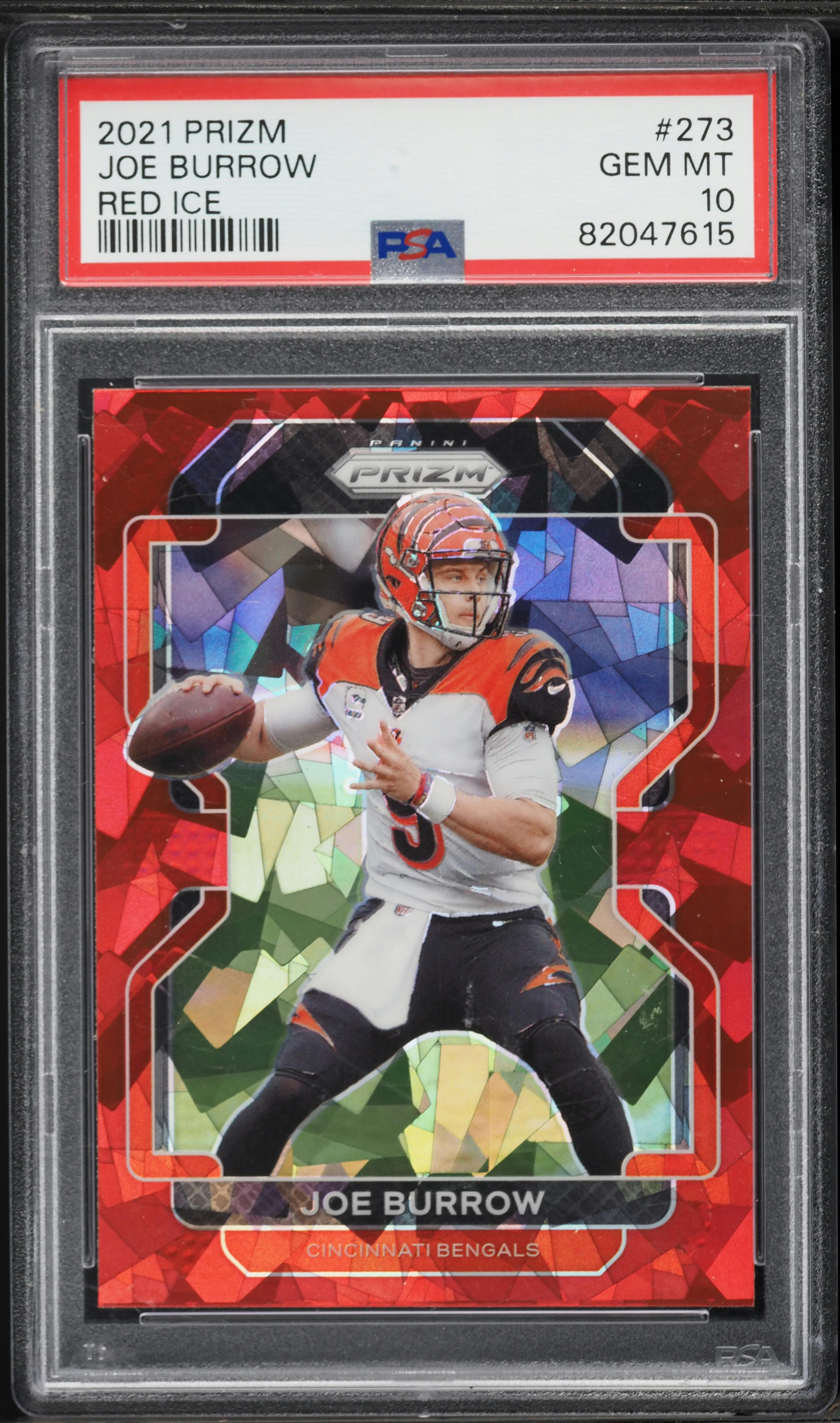 2021 Panini Prizm Red Ice Joe Burrow #273 PSA 10 GEM MINT on