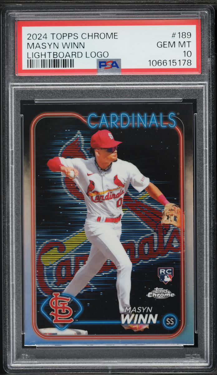 2024 Topps Chrome Lightboard Logo Masyn Winn ROOKIE #189 PSA 10 GEM MINT