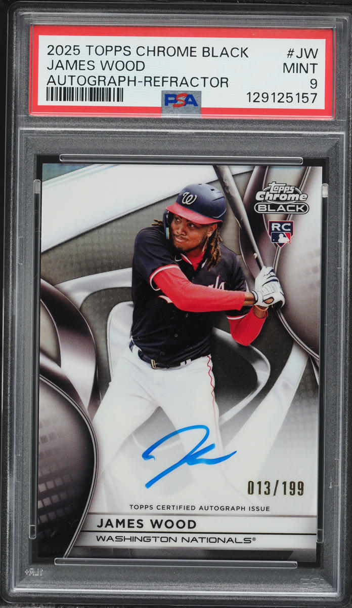 2025 Topps Chrome Black Refractor James Wood ROOKIE AUTO /199 #JW