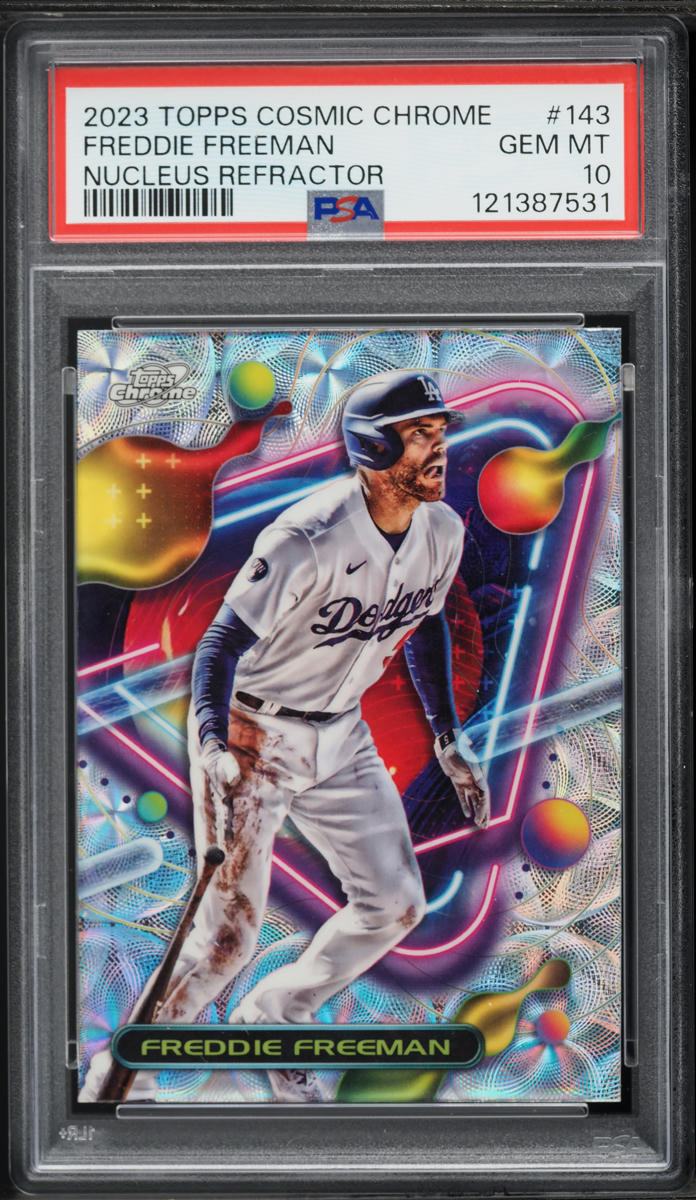 2023 Topps Cosmic Chrome Nucleus Refractor Freddie Freeman #143 PSA 10 GEM MINT