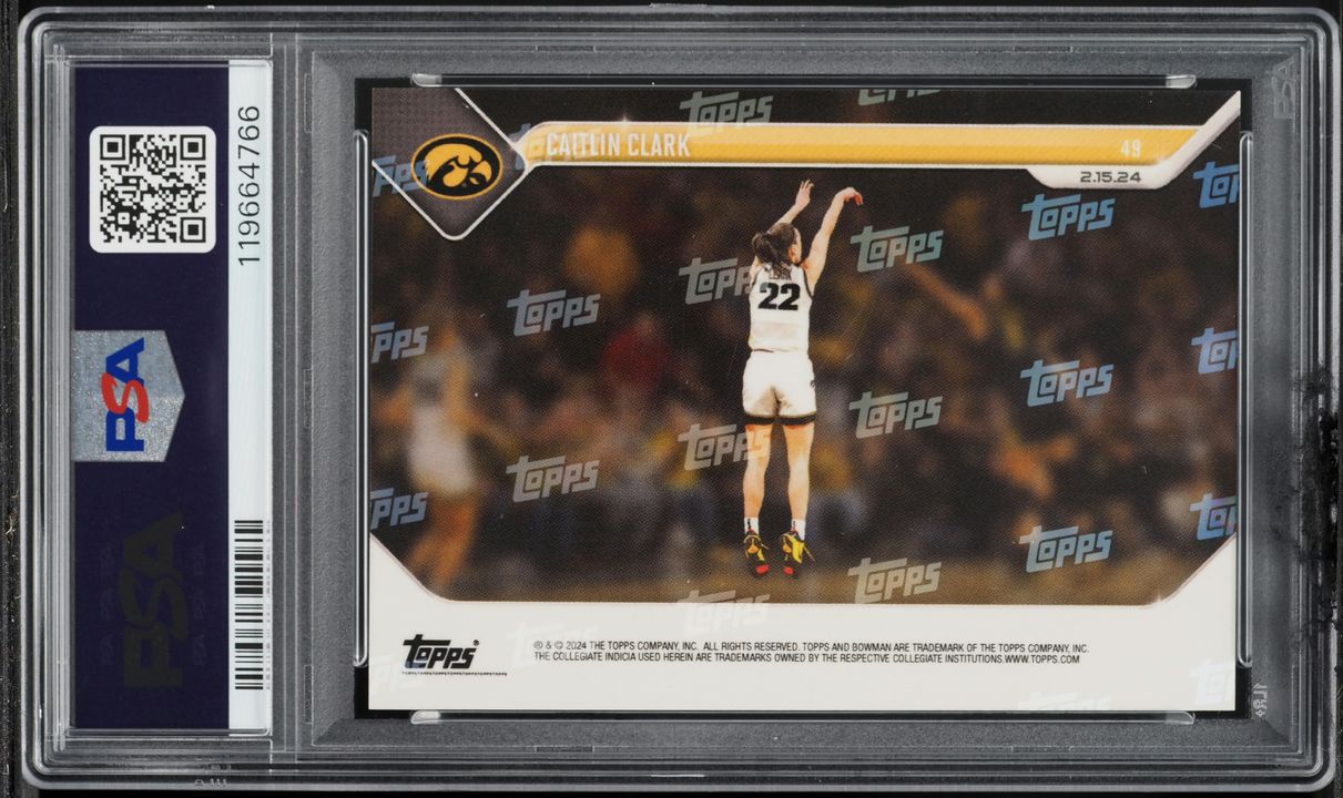 Caitlin Clark 2023 Bowman University Now #49 Scoring Record Rookie Card – PGI 10 Graded