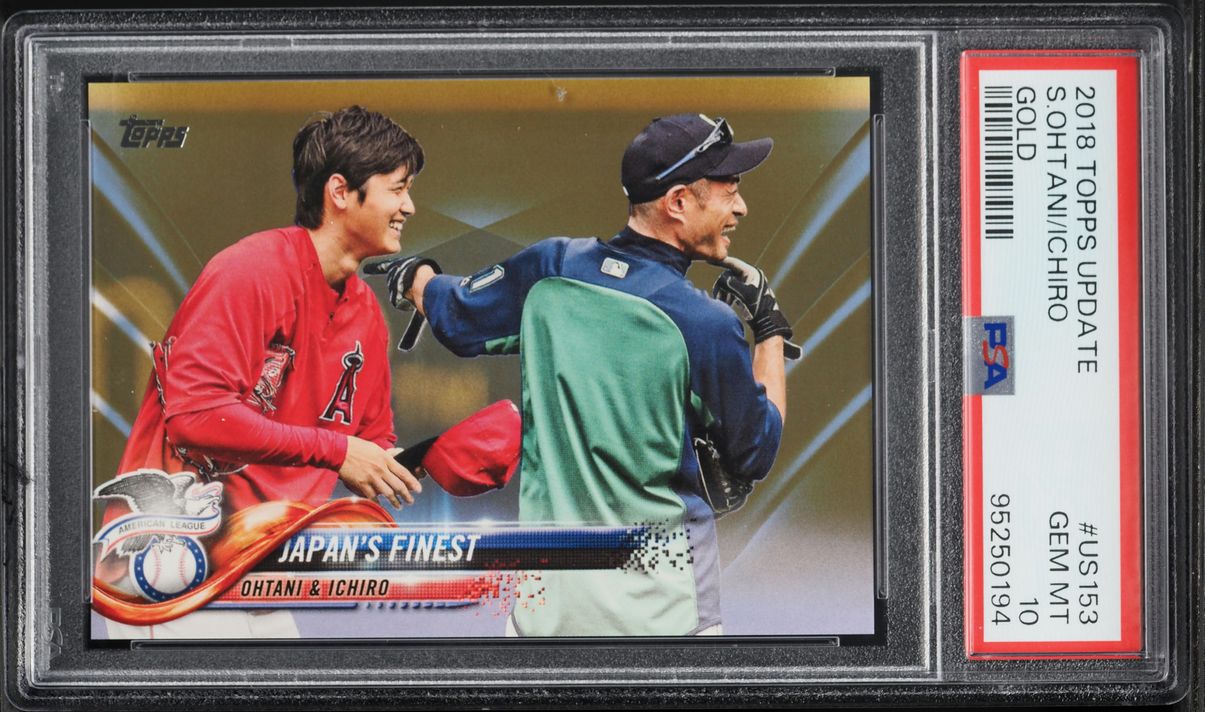 2018 Topps Update Gold Ichiro & Shohei Ohtani ROOKIE /2018 #US153 PSA 10 GEM MINT
