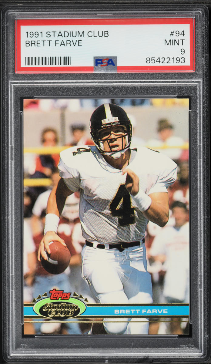 1991 Stadium Club Football Brett Farve ROOKIE #94 PSA 9 MINT