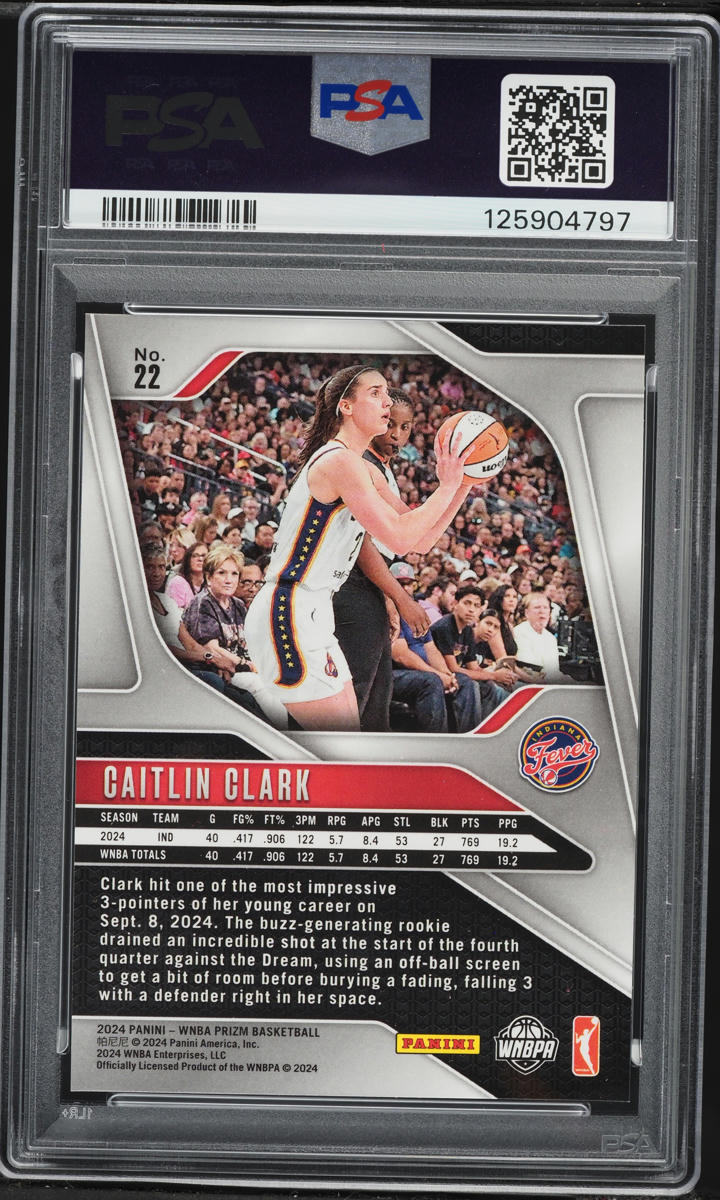 2024 Panini Prizm WNBA Caitlin Clark ROOKIE #22 PSA 9 MINT