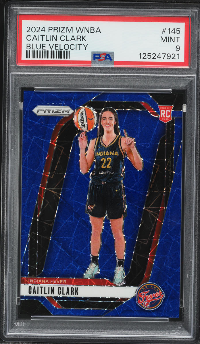 2024 Panini Prizm WNBA Blue Velocity Caitlin Clark ROOKIE #145 PSA 9 MINT