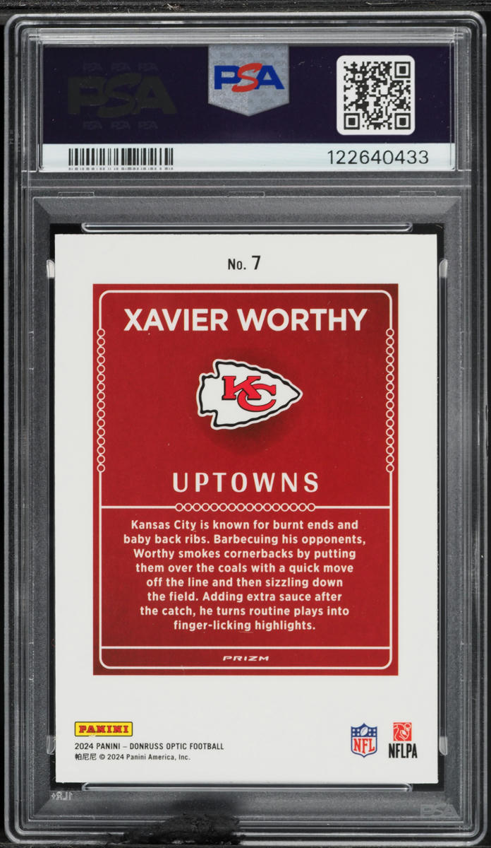 2024 Donruss Optic Uptowns Xavier Worthy ROOKIE #7 PSA 9 MINT