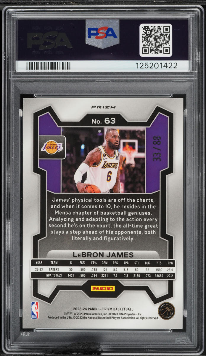 2023 Panini Prizm Multi Wave LeBron James /88 #63 PSA 10 GEM MINT
